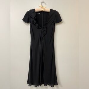 Emporio Armani black silk special occasion dress size small